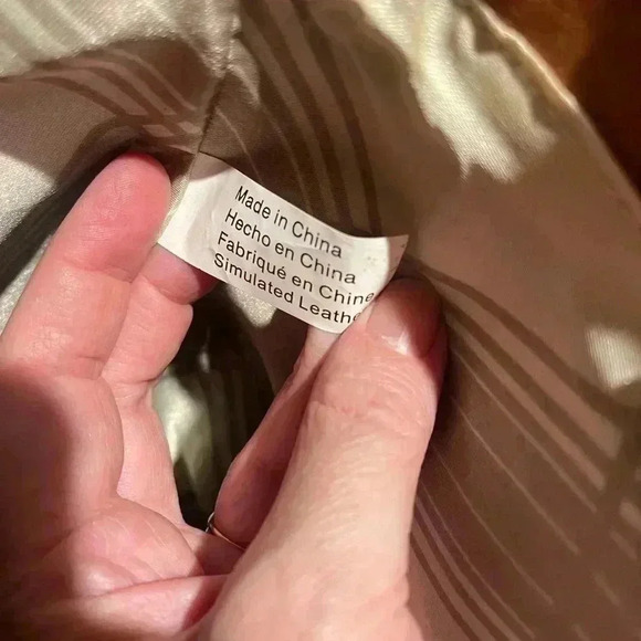 London Fog cognac faux leather tote bag large - Picture 12 of 12